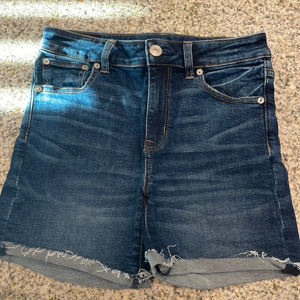 american eagle cuffed jean shorts